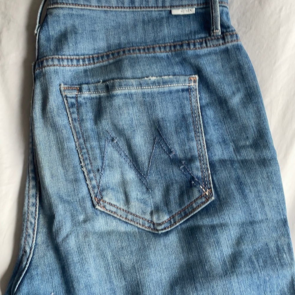 Mother high waisted ankle fray